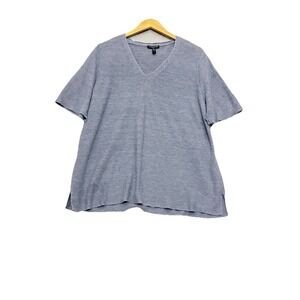 Eileen Fisher Womens Linen Sweater Size 2X Blue Sustainable Beachy Lightweight